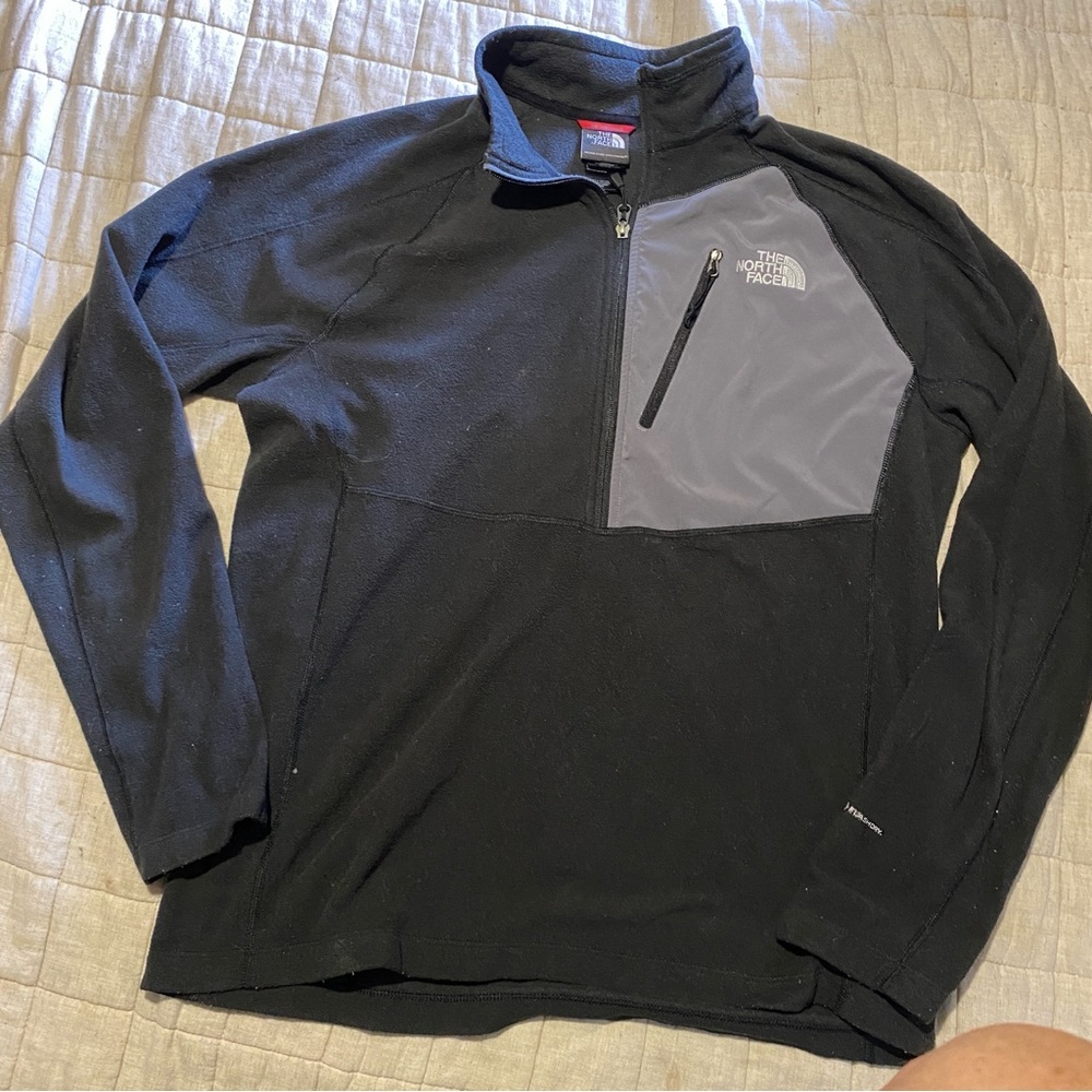 THE NORTH FACE TNF black lightweight 1/2 zip pullover fleece L flash dry…